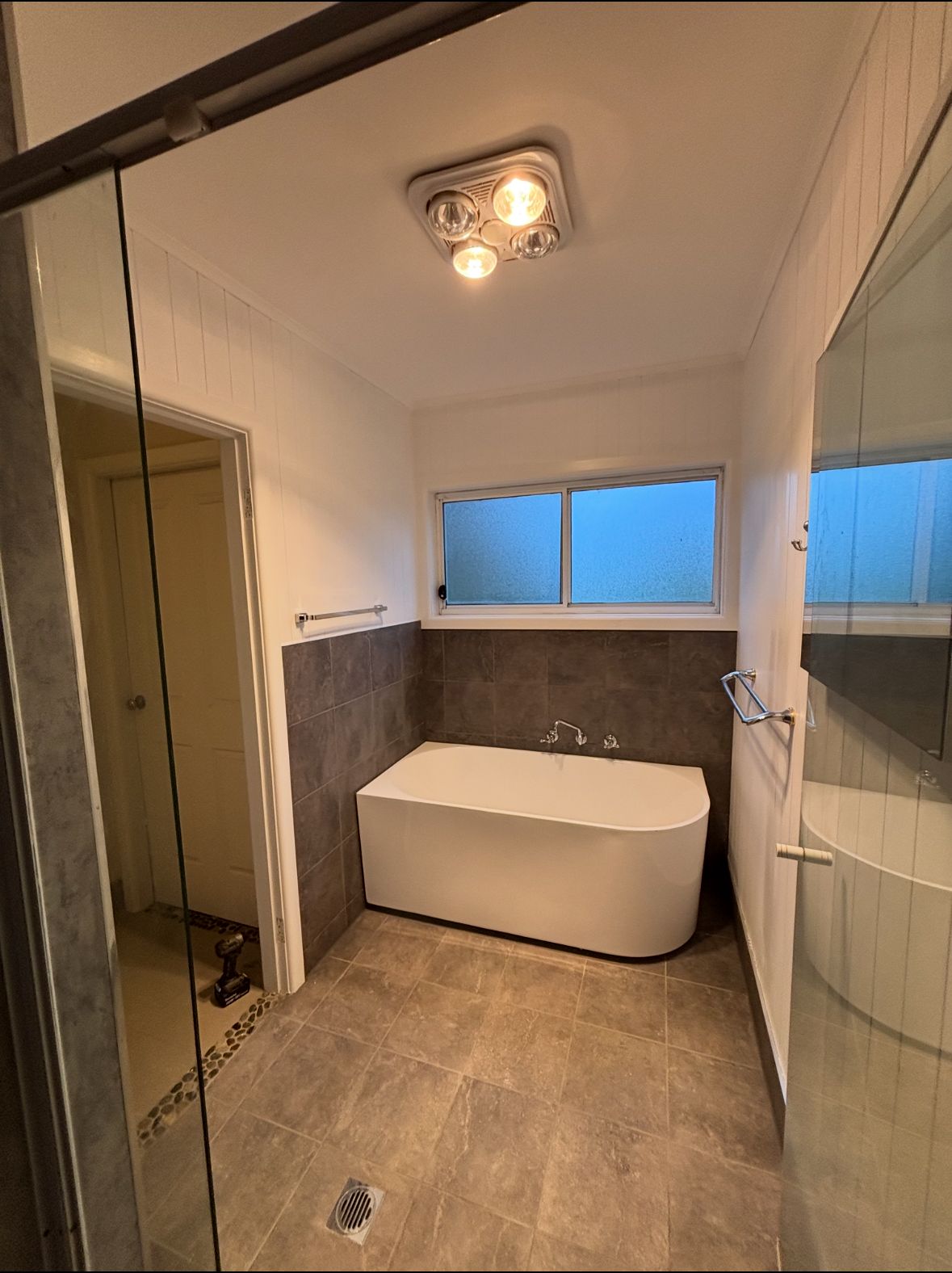 Completed bathroom renovation with freestanding bath in Tumut